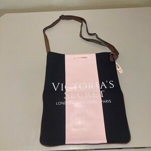 Victoria's Secret Black and Pink Shoulder Bag